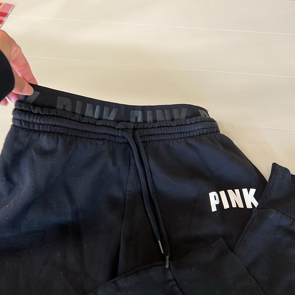 Pink Victoria’s Secret black joggers - Picture 9 of 10